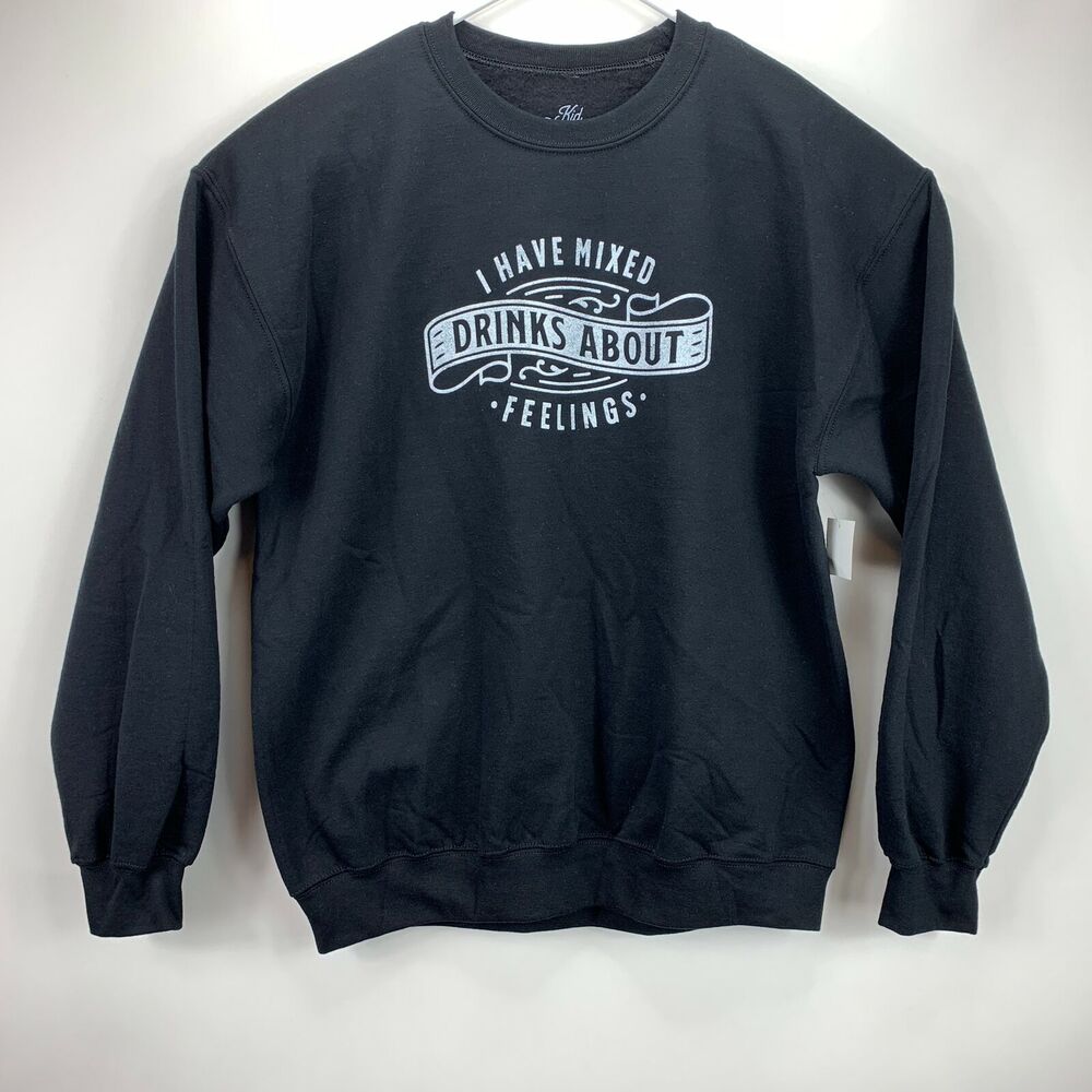 Kid Dangerous Mens Crewneck Mixed Feelings Sweatshirt Black L